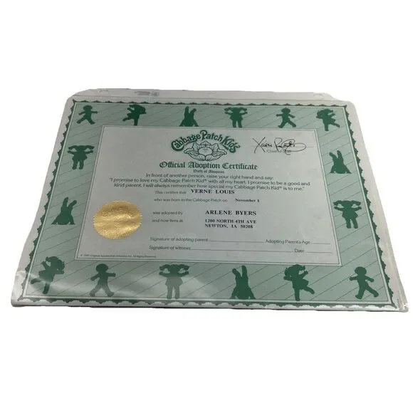 Vintage 1985 Sailor Cabbage Patch Kids With Original Paperwork/birth Certificate - Picture 8 of 9